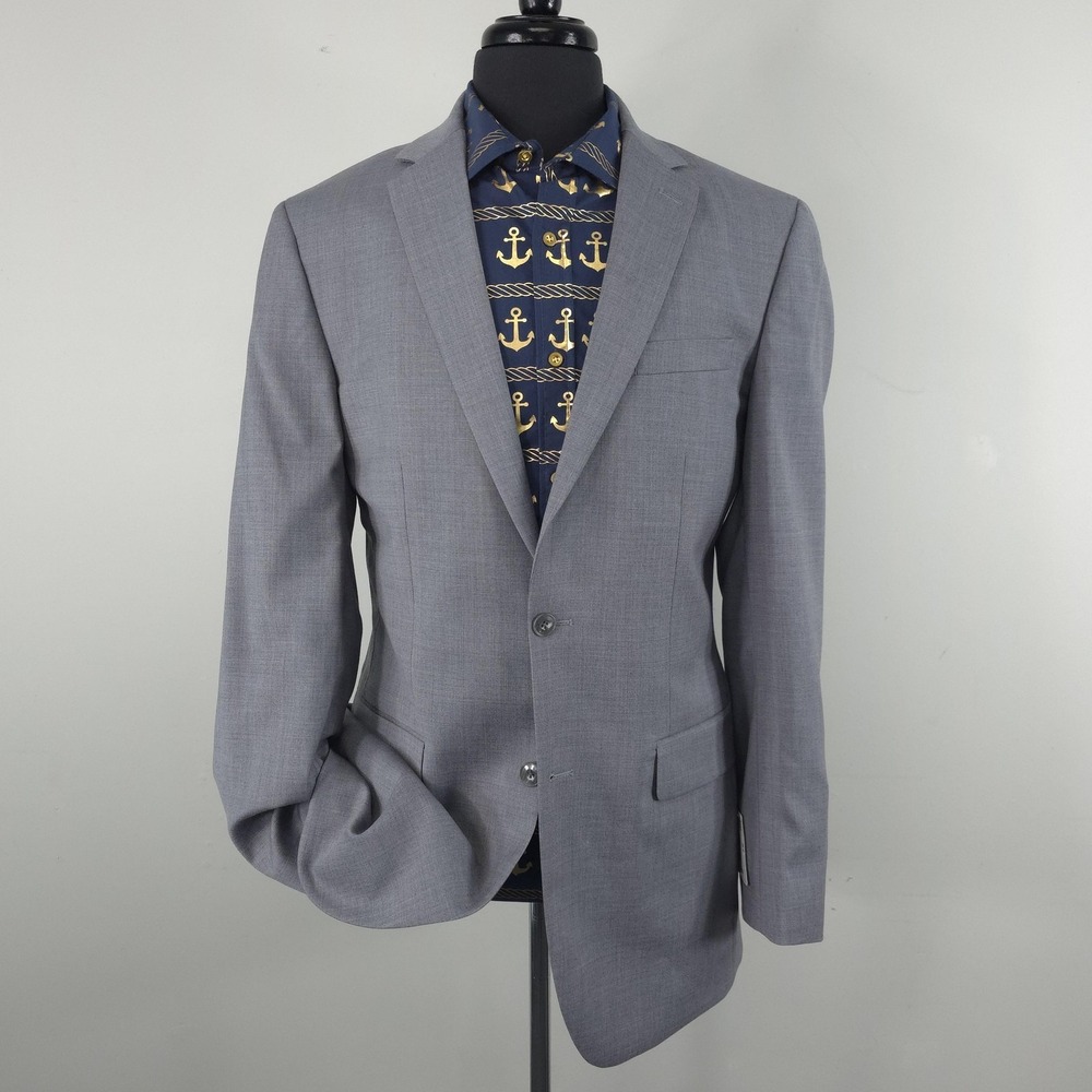 Jos A Bank Blazer Mens 40XL Gray Wool 1905 Tailored Fit Suit Jacket Stretch